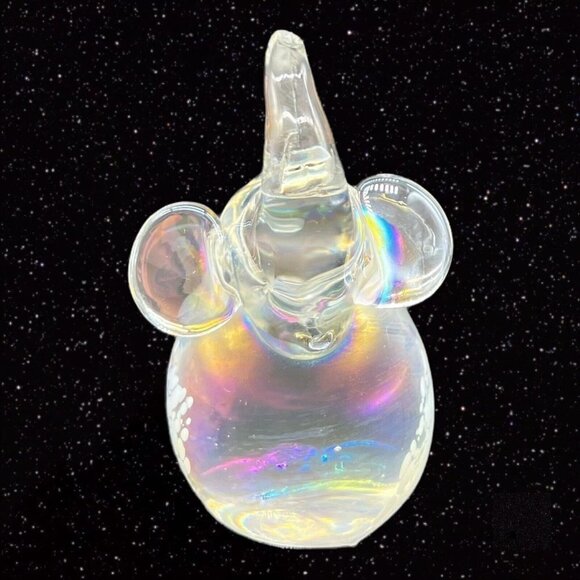 Art Glass Elephant Paperweight Figure Iridescent White Spotted 3.5”T 2.5”W - Picture 6 of 9